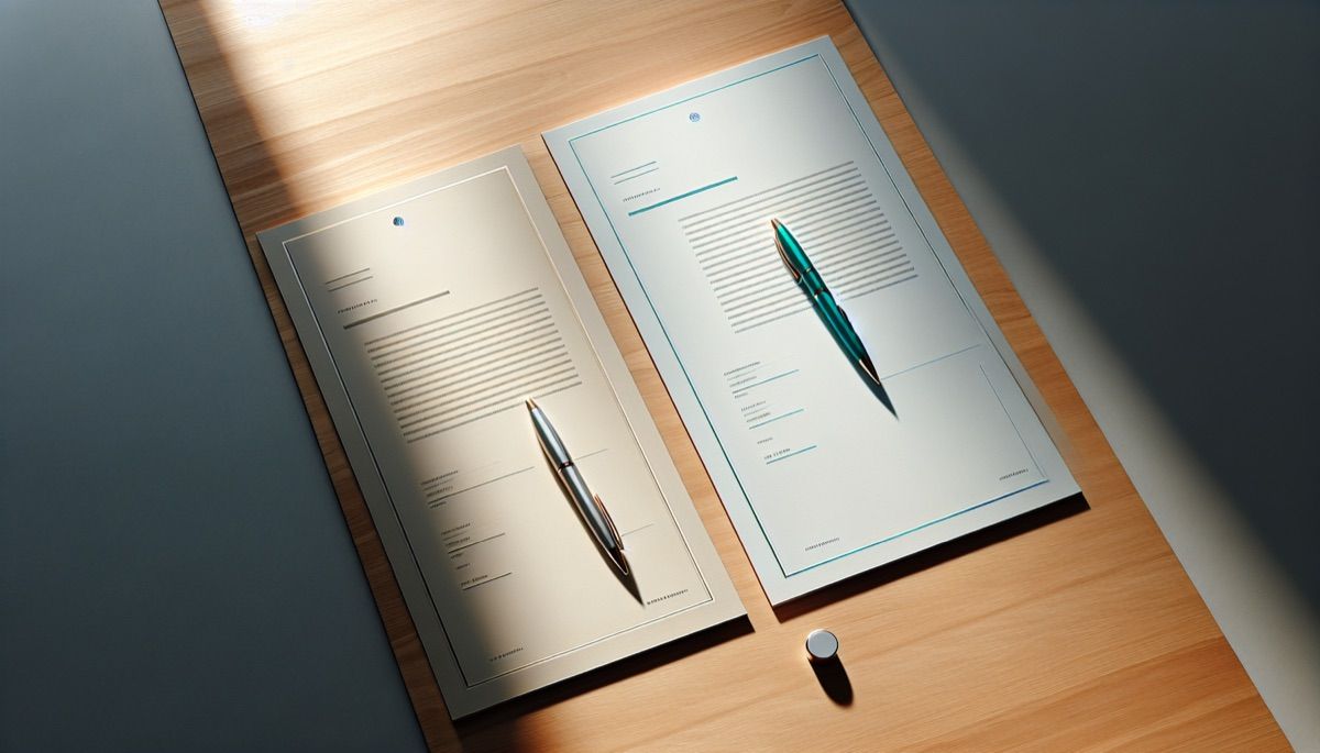 DRO vs IVA comparison documents on a desk showing two debt solution options