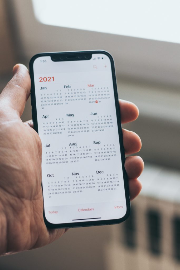 Calendar on smartphone