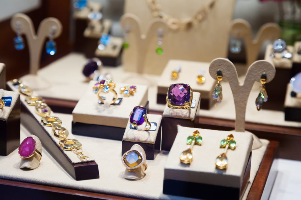 Jewellery on display